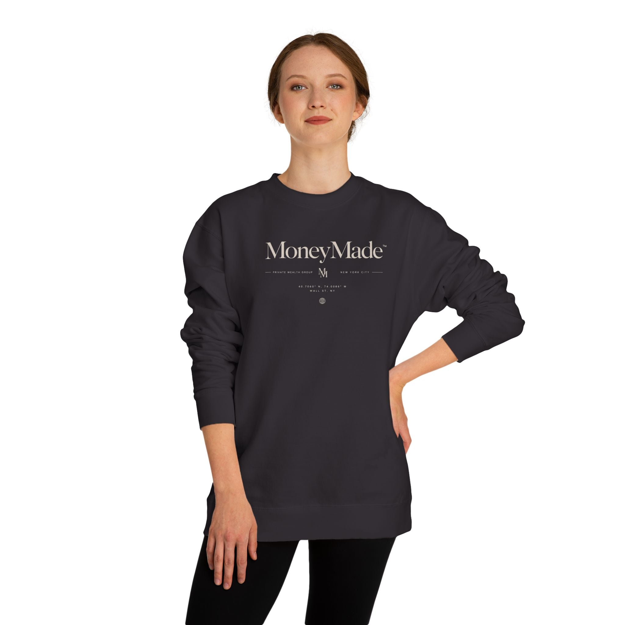 MoneyMade Crewneck Sweatshirt — Minimalist Logo Financial Streetwear