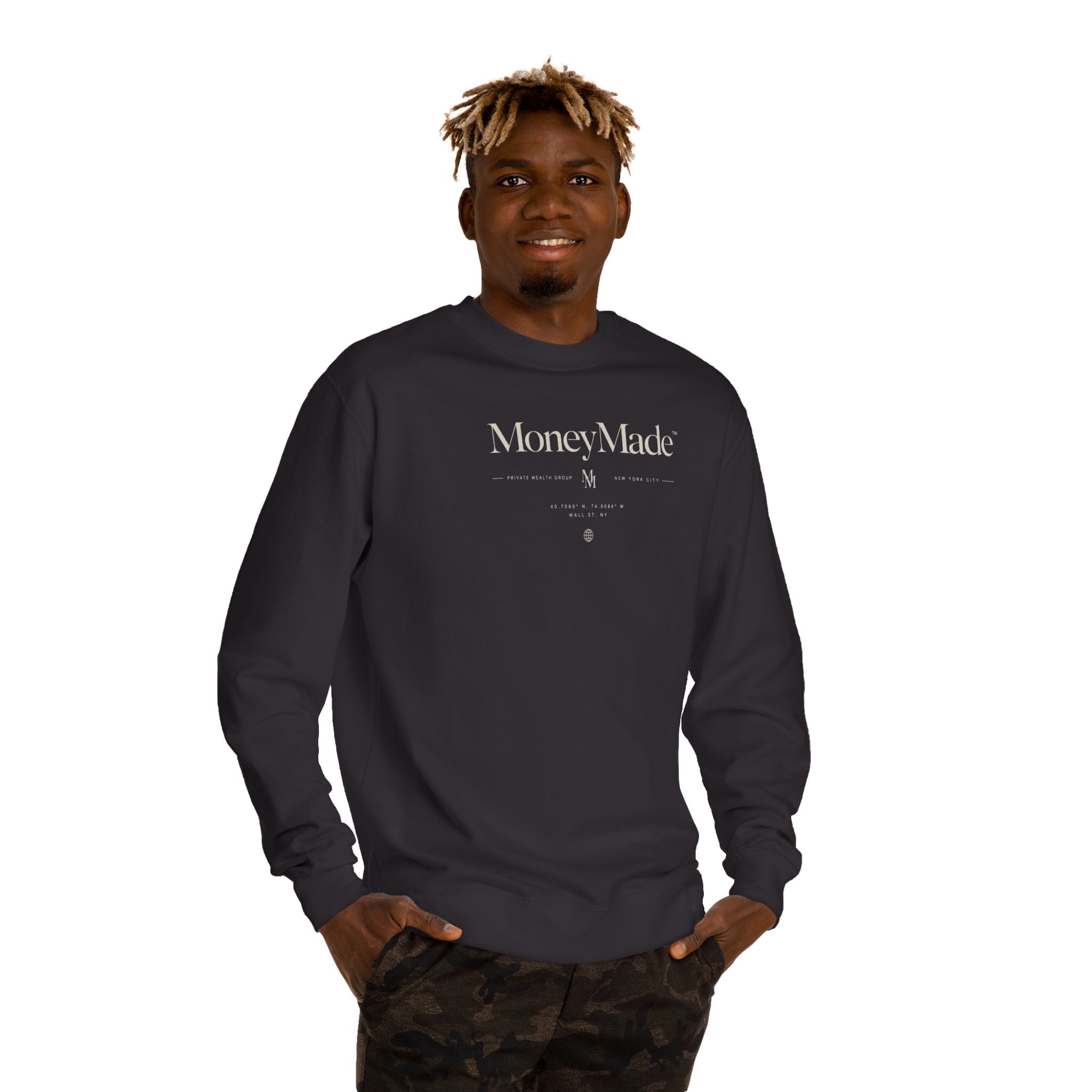 MoneyMade Crewneck Sweatshirt — Minimalist Logo Financial Streetwear