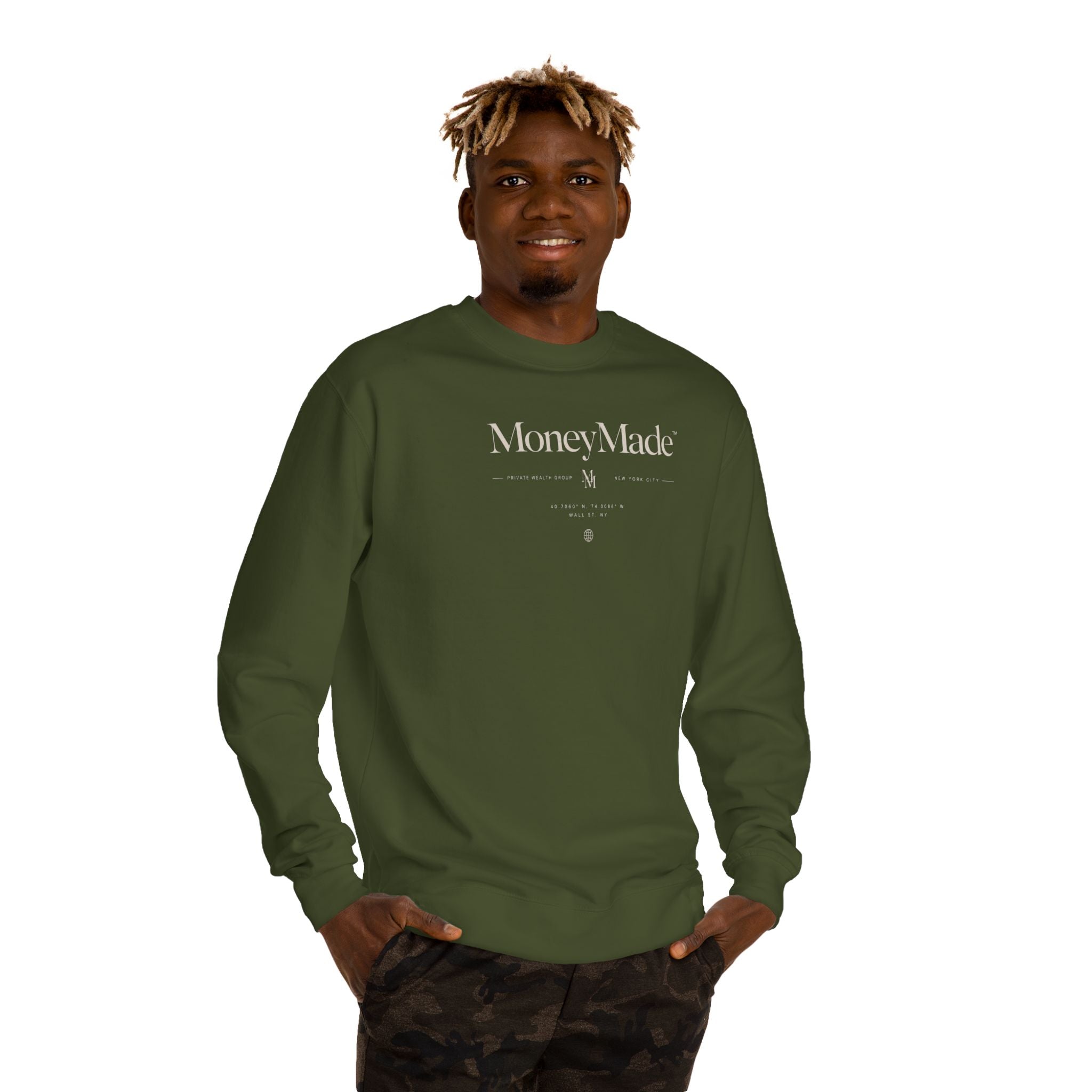 MoneyMade Crewneck Sweatshirt — Minimalist Logo Financial Streetwear