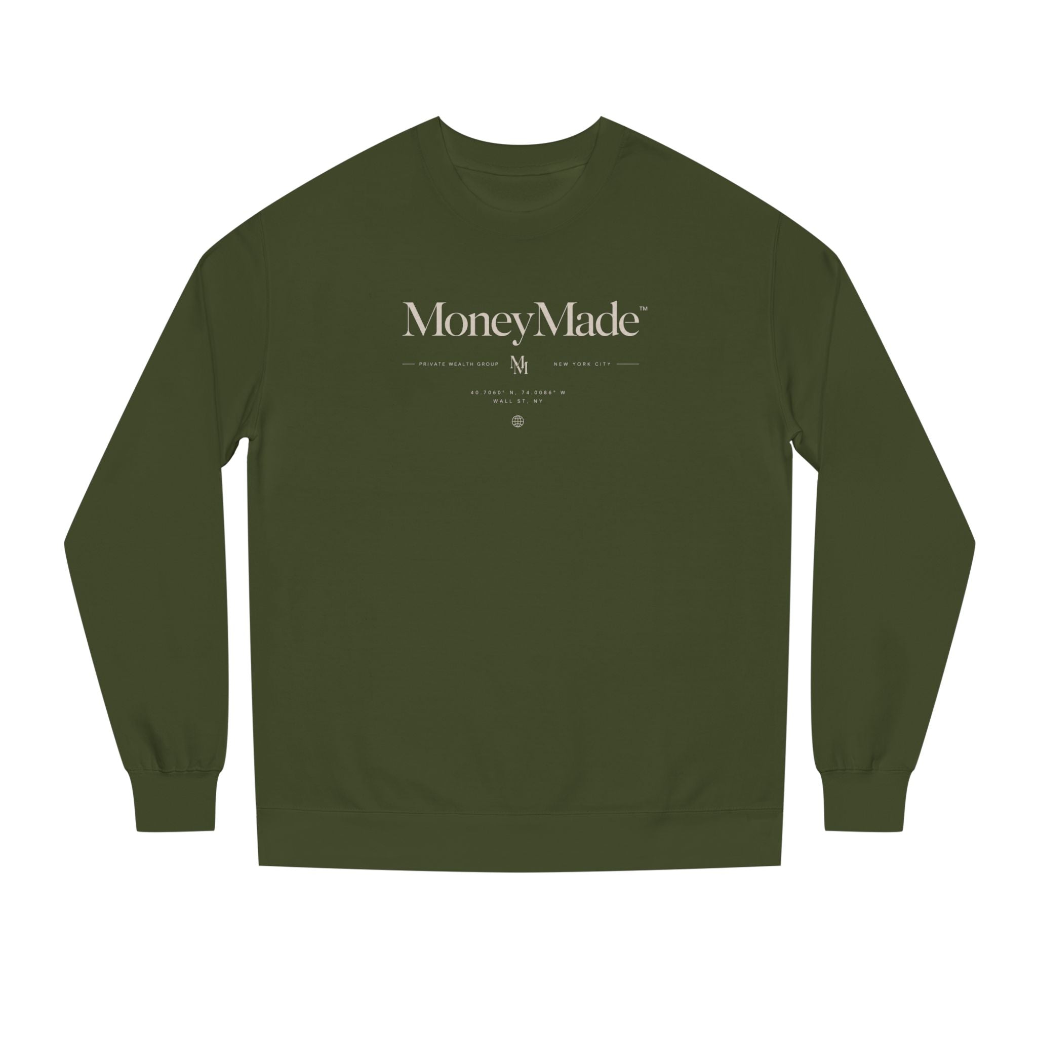 MoneyMade Crewneck Sweatshirt — Minimalist Logo Financial Streetwear