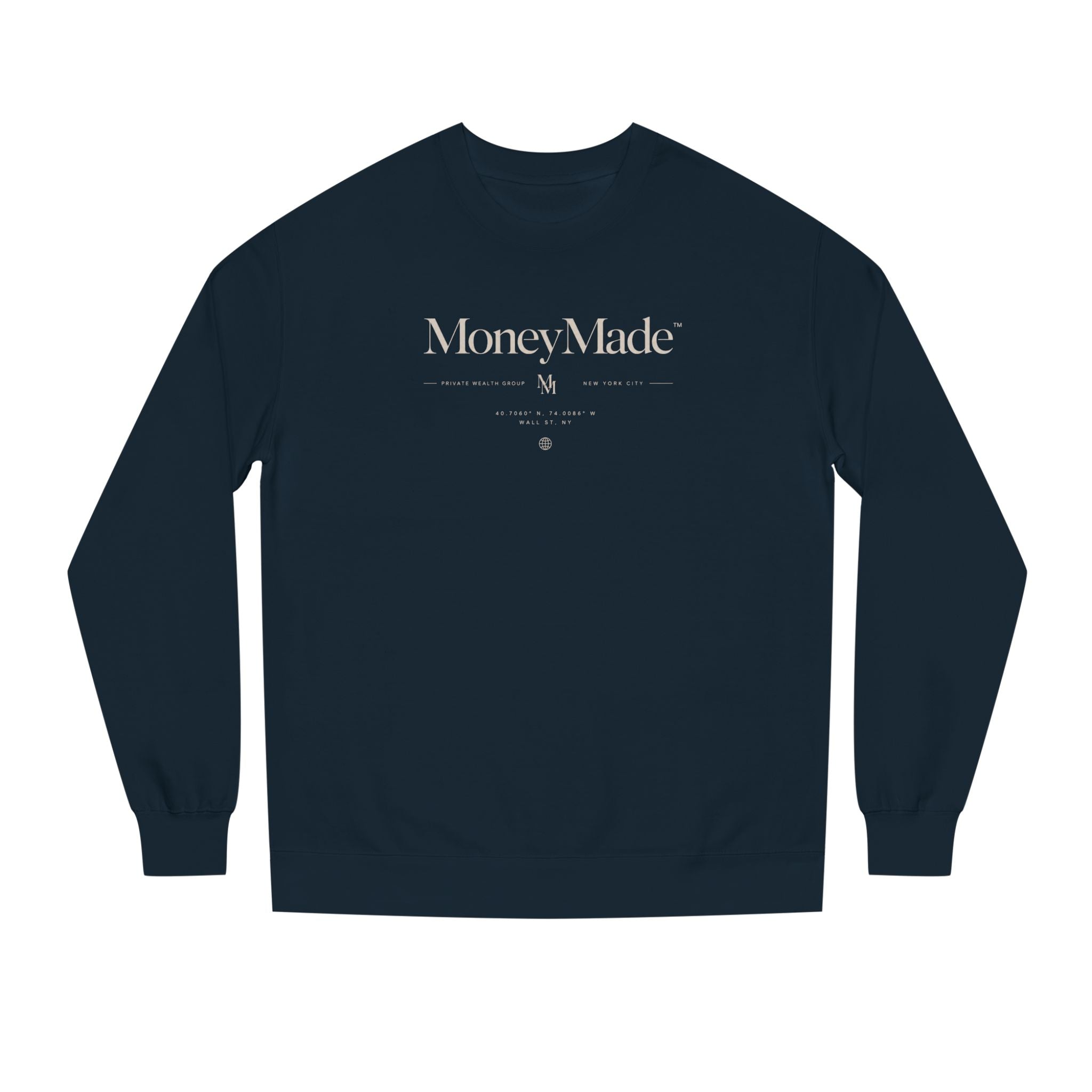 MoneyMade Crewneck Sweatshirt — Minimalist Logo Financial Streetwear