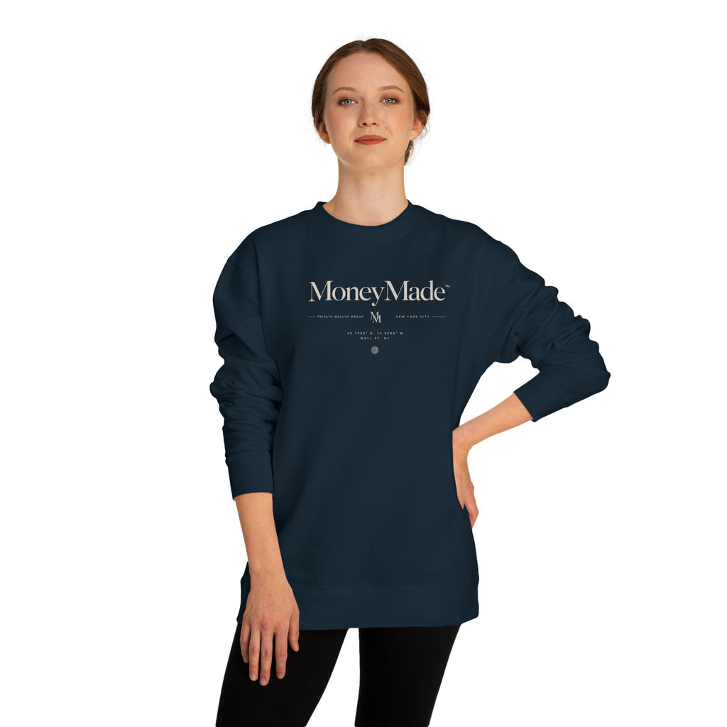 MoneyMade Crewneck Sweatshirt — Minimalist Logo Financial Streetwear