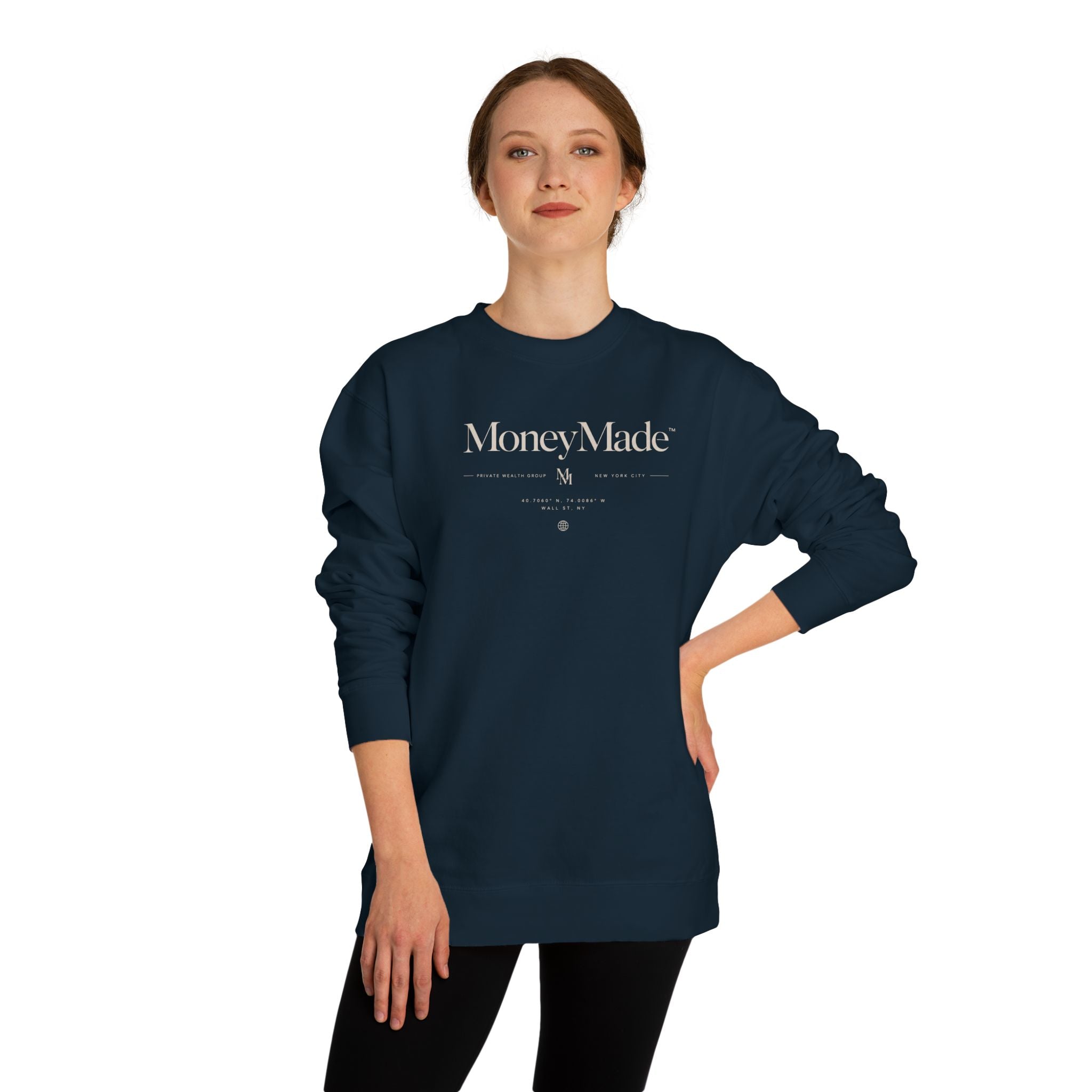 MoneyMade Crewneck Sweatshirt — Minimalist Logo Financial Streetwear
