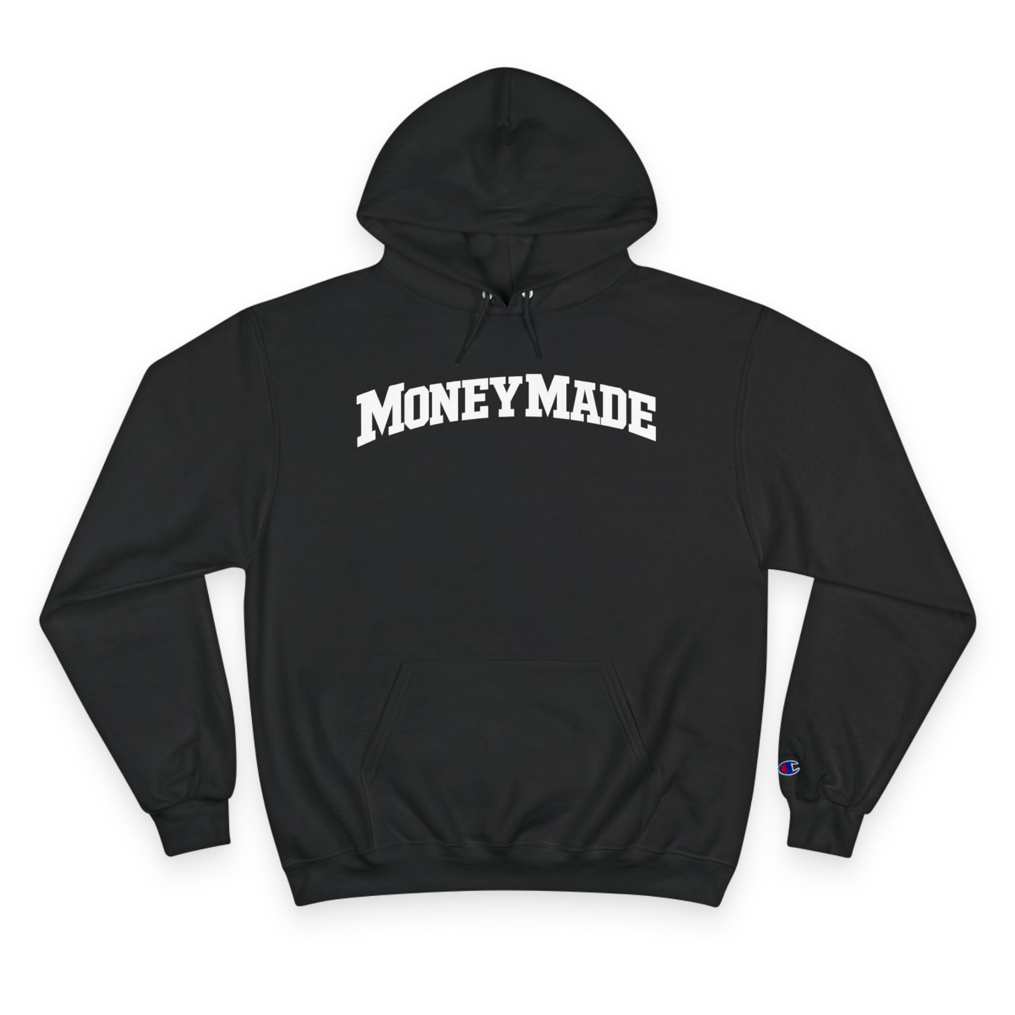 MoneyMade Champion Hoodie — Grey Motivational Streetwear Pullover
