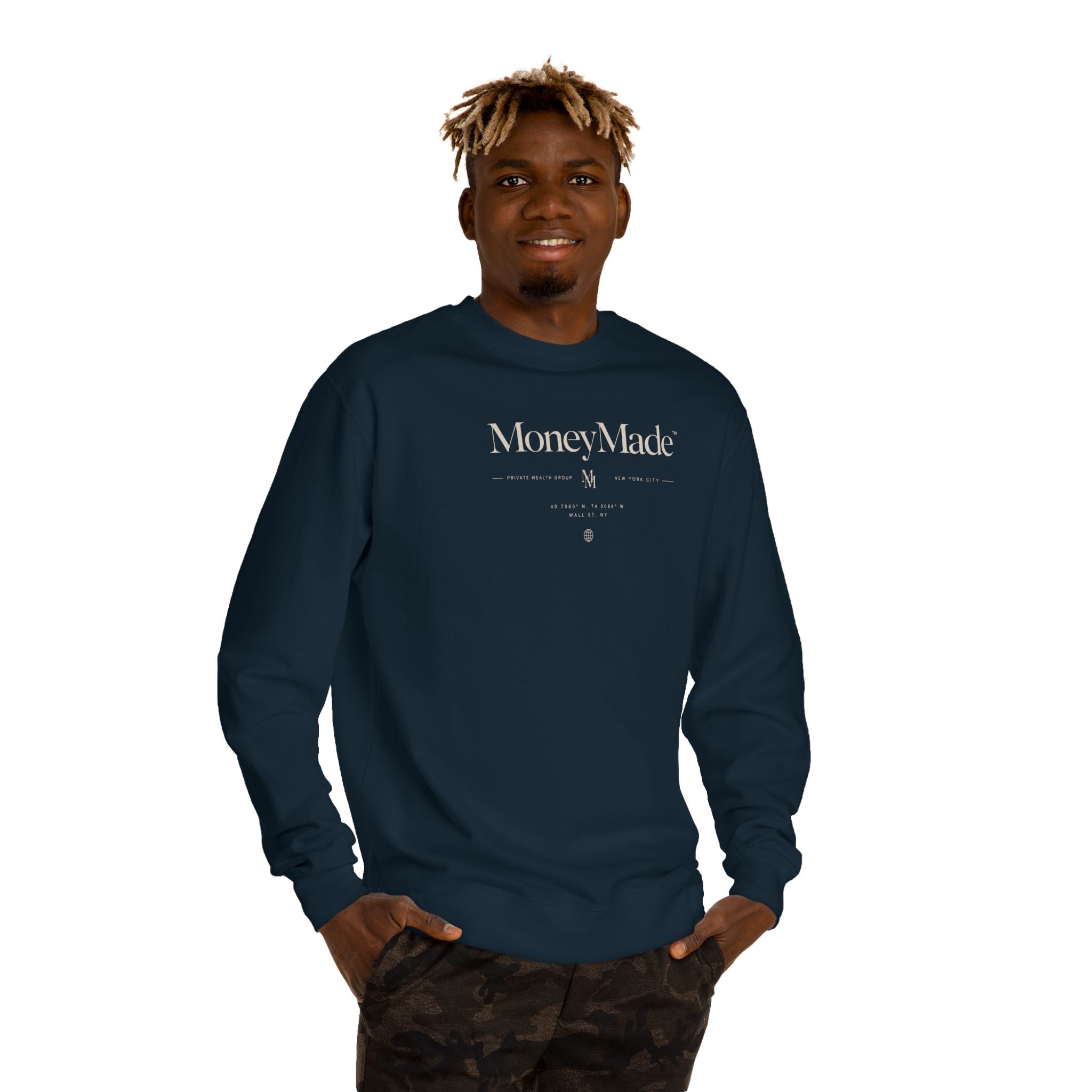 MoneyMade Crewneck Sweatshirt — Minimalist Logo Financial Streetwear